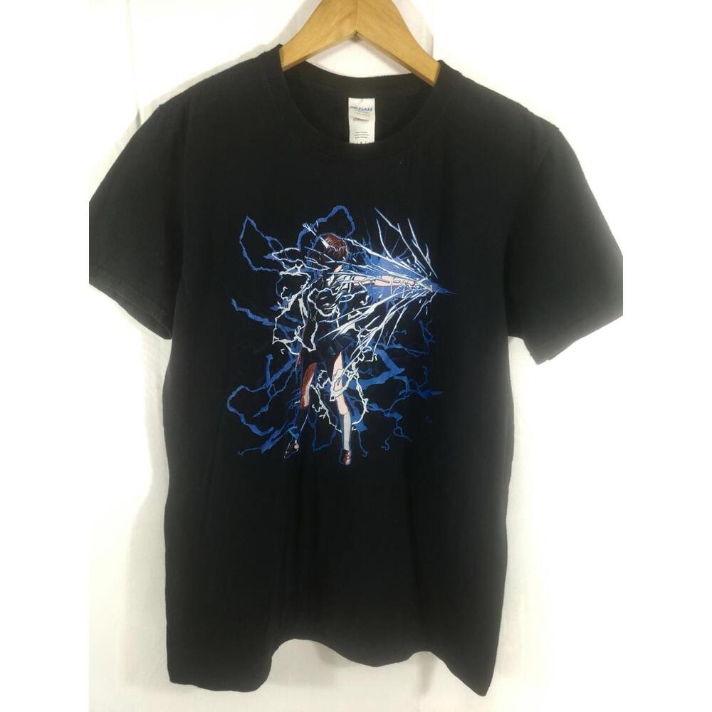 Thunder Girl Mikoto Misaka Graphic T Shirt Size Mediu Gildan Japanese Anime Y2K